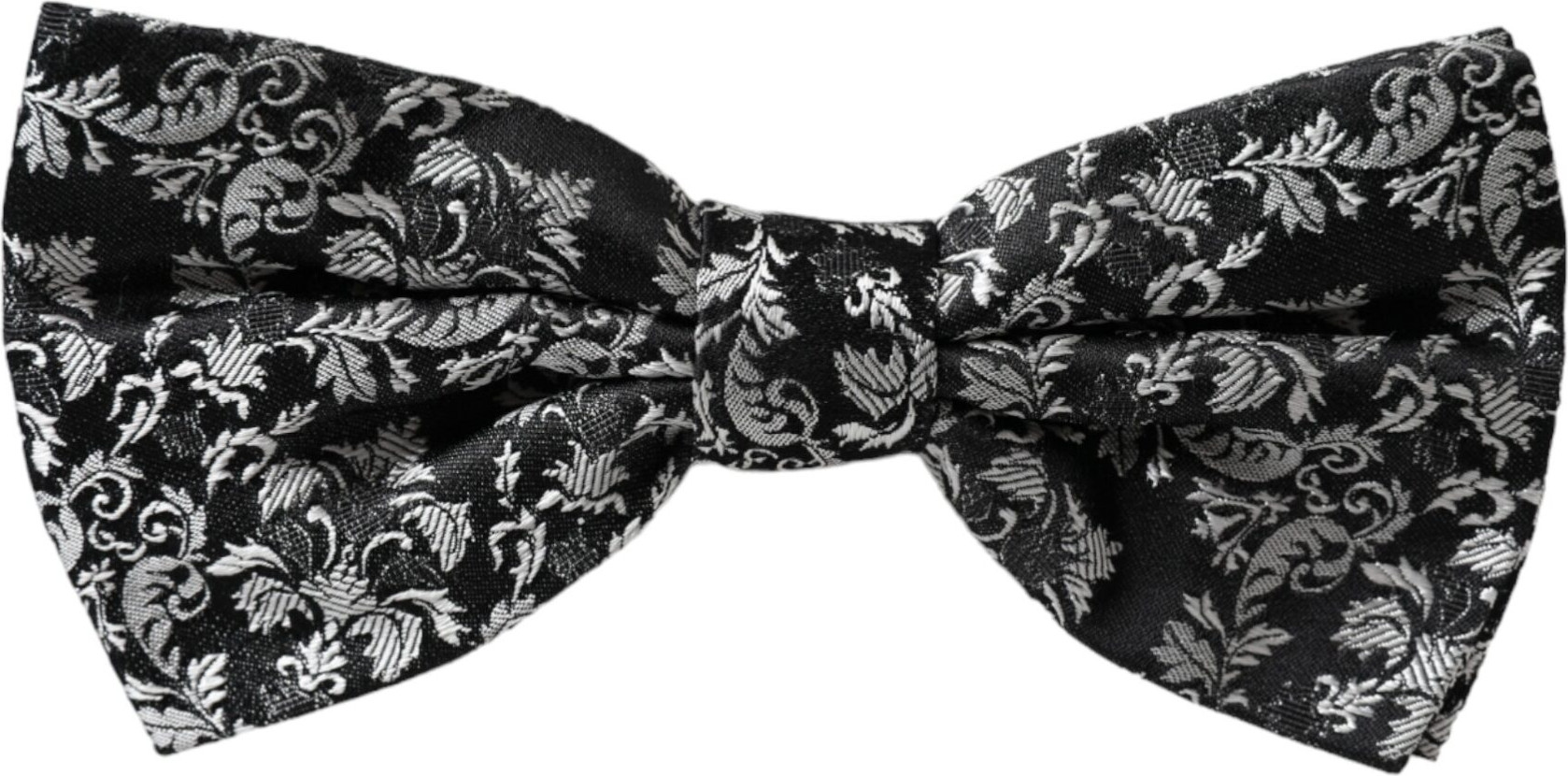 Галстук-бабочка Dolce & Gabbana Черный с цветочным узором из шелка с регулируемым воротом для мужчин