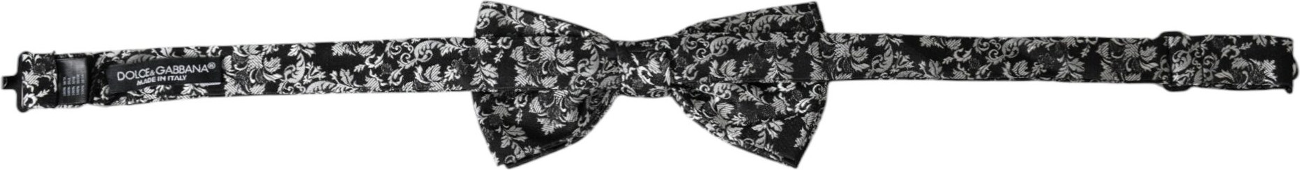 Галстук-бабочка Dolce & Gabbana Черный с цветочным узором из шелка с регулируемым воротом для мужчин