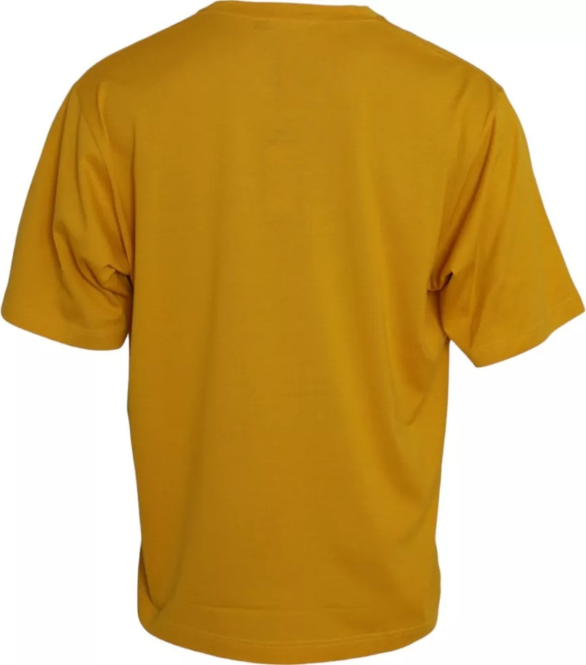 Dark Yellow Logo Cotton Round Neck T-shirt Dolce & Gabbana