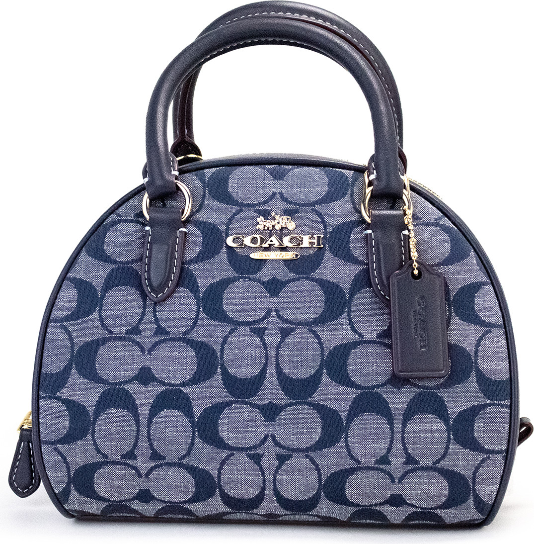 Сумка Coach Sydney Small Denim Multi с канвасом Signature и джинсовой тканью, сатчел