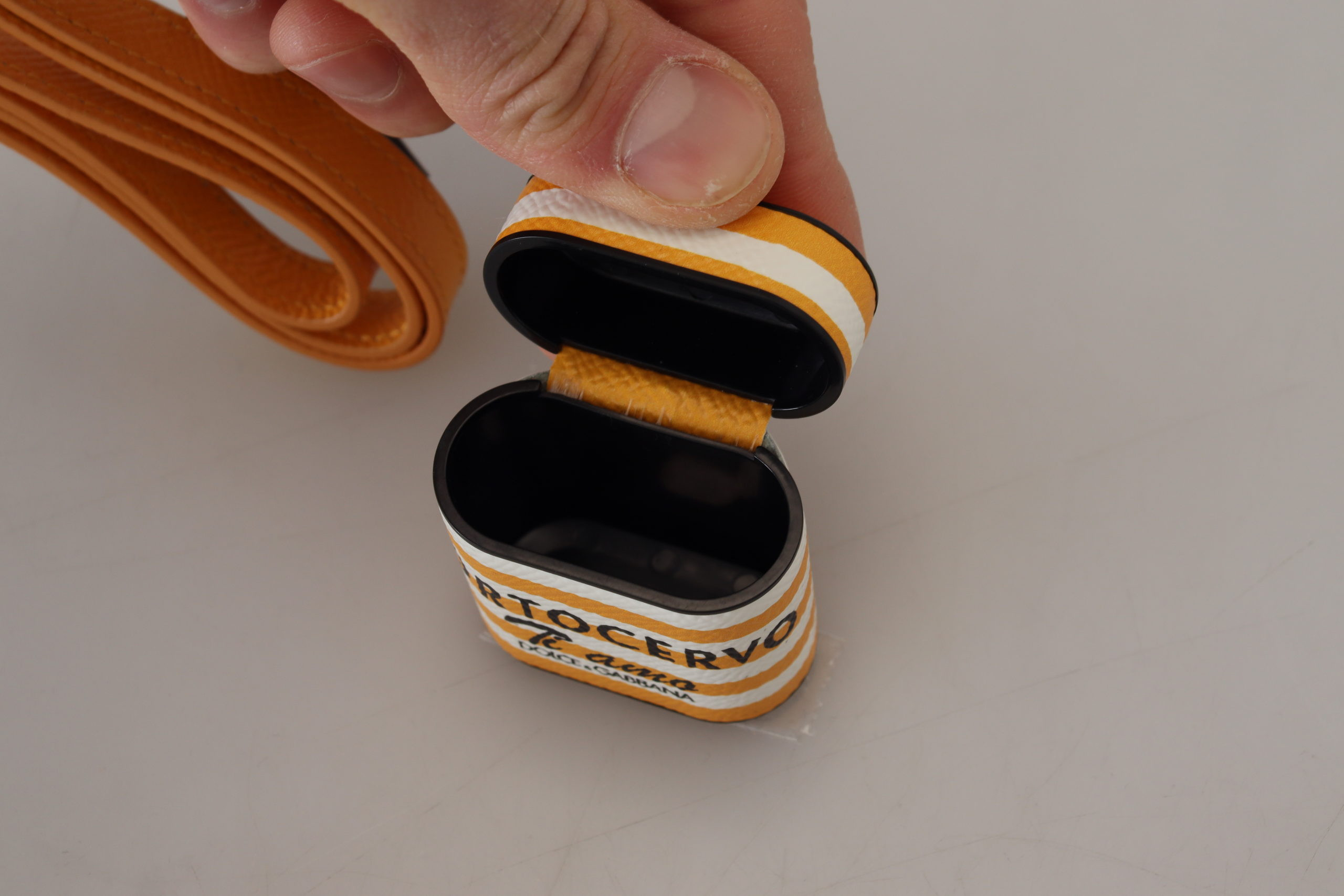 Чехол для наушников AirPods Dolce & Gabbana Шикарный оранжевый кожаный чехол для AirPods