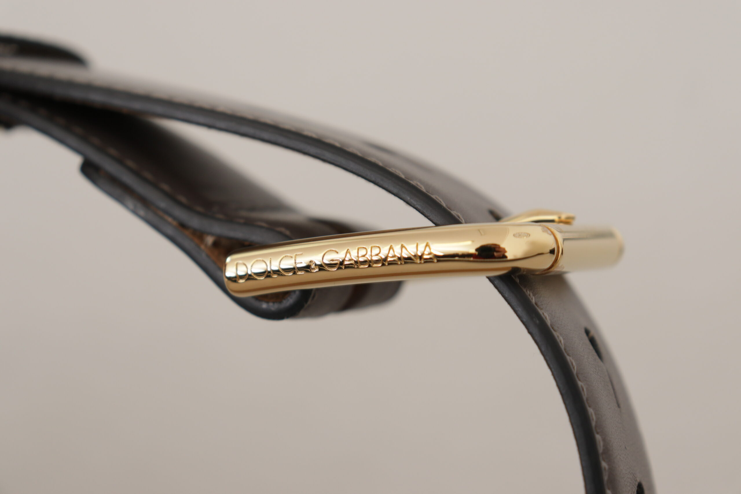 Belt Dolce & Gabbana Elegant Engraved Buckle Leather