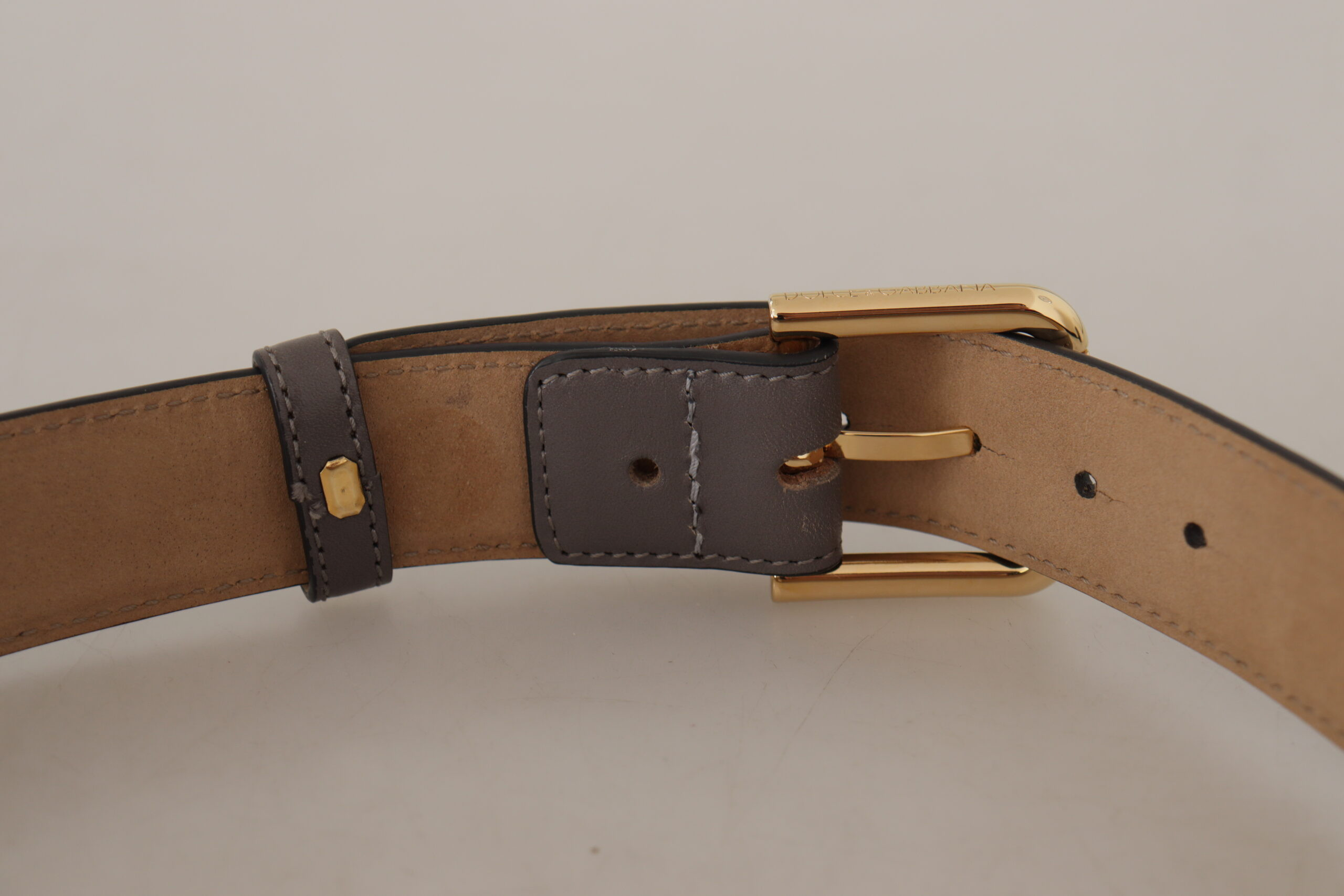 Belt Dolce & Gabbana Elegant Engraved Buckle Leather