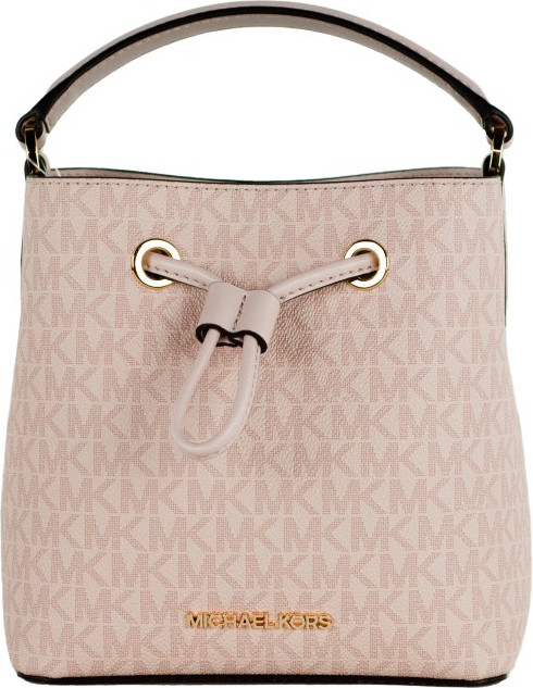 Crossbody bag Michael Kors Suri Small Dark Powder Blush Signature PVC Bucket