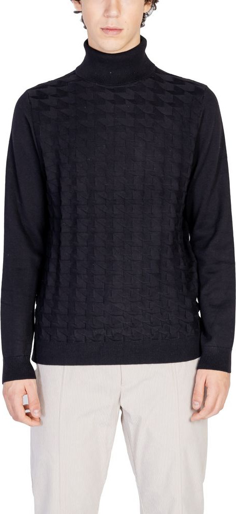 Black Cotton Turtleneck Sweater