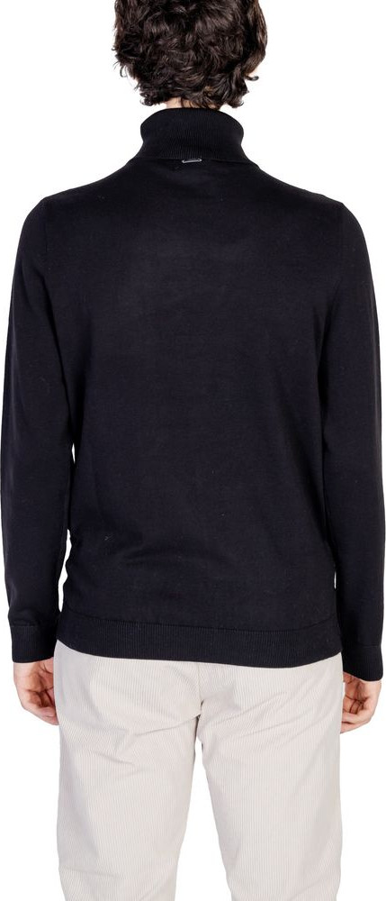 Black Cotton Turtleneck Sweater