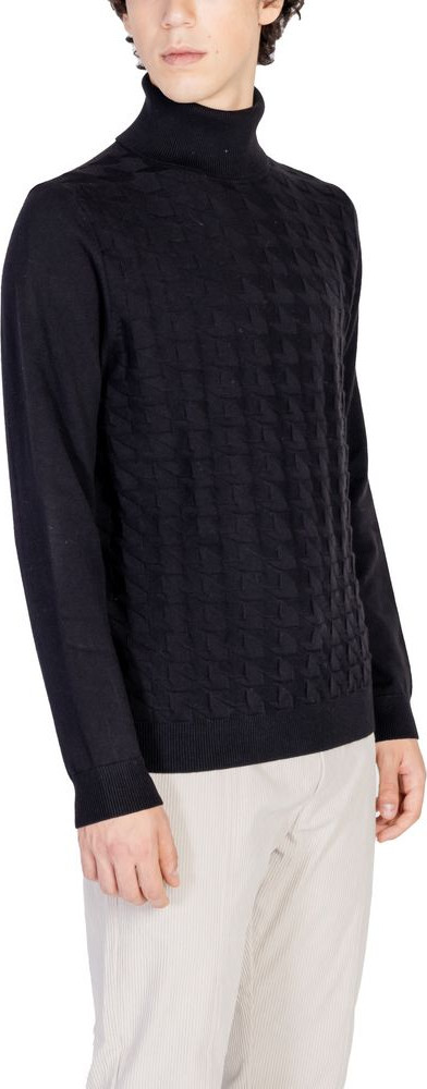 Black Cotton Turtleneck Sweater