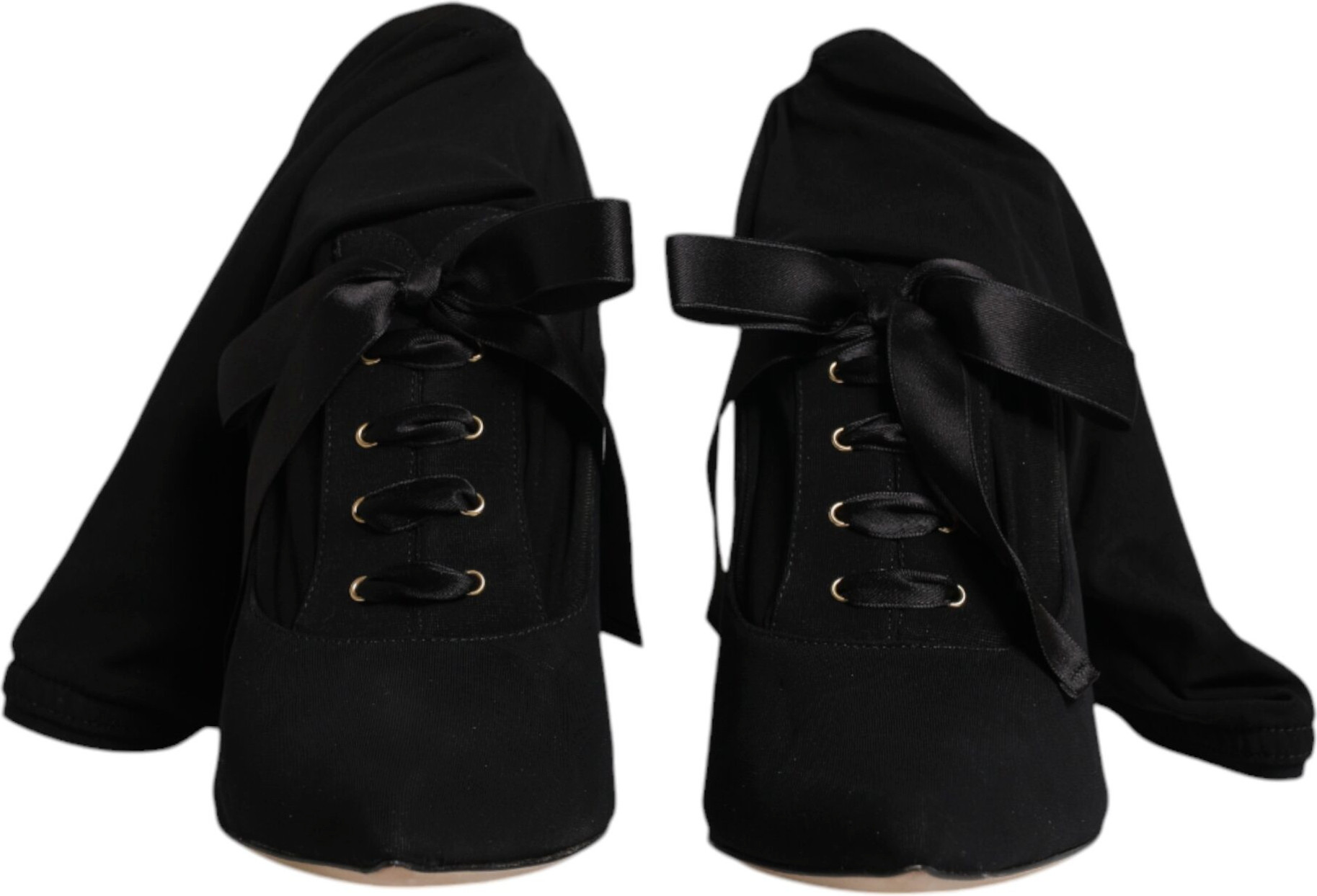 Black Stiletto Heels Mid Calf Boots Shoes Dolce & Gabbana