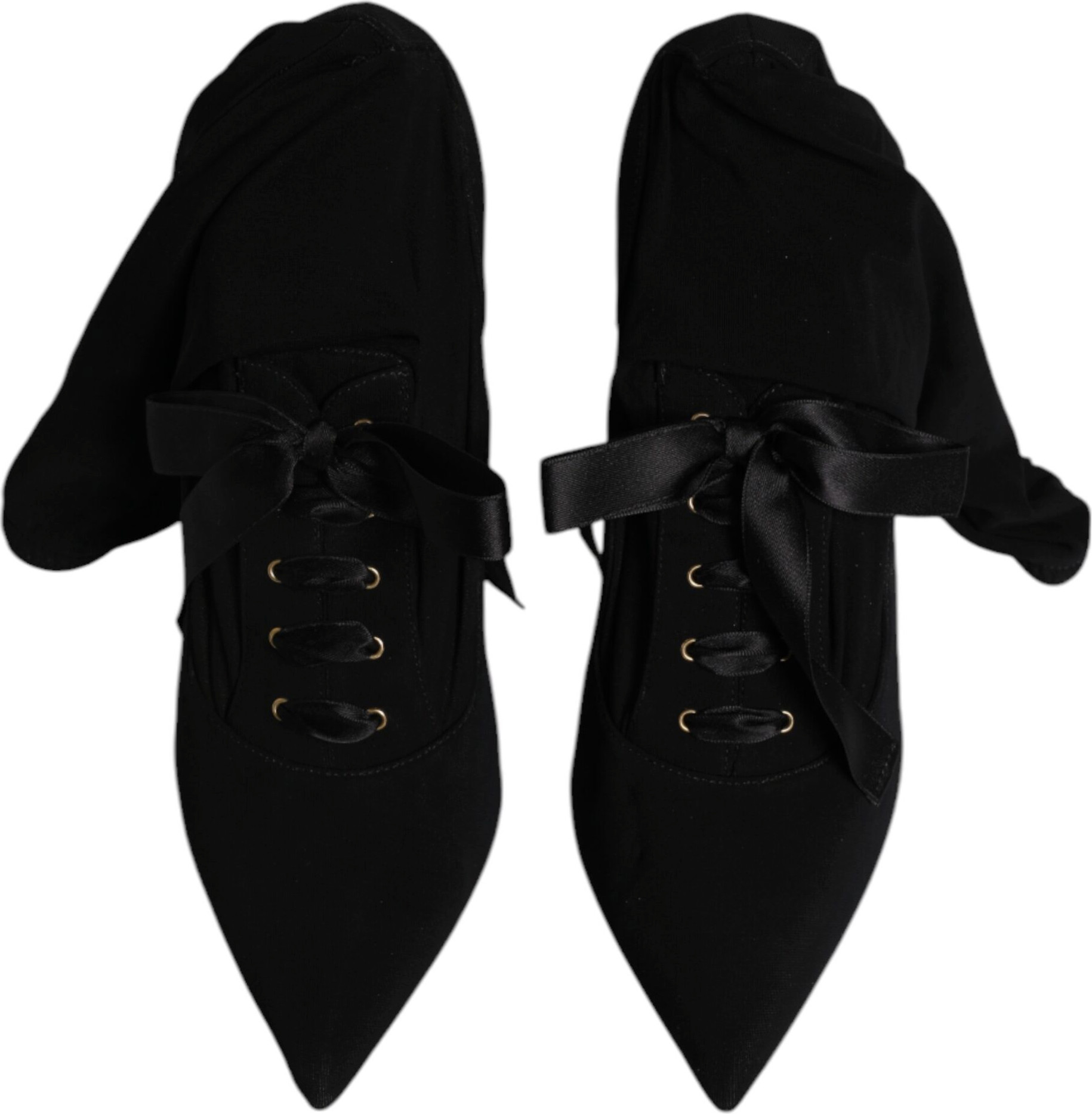 Black Stiletto Heels Mid Calf Boots Shoes Dolce & Gabbana