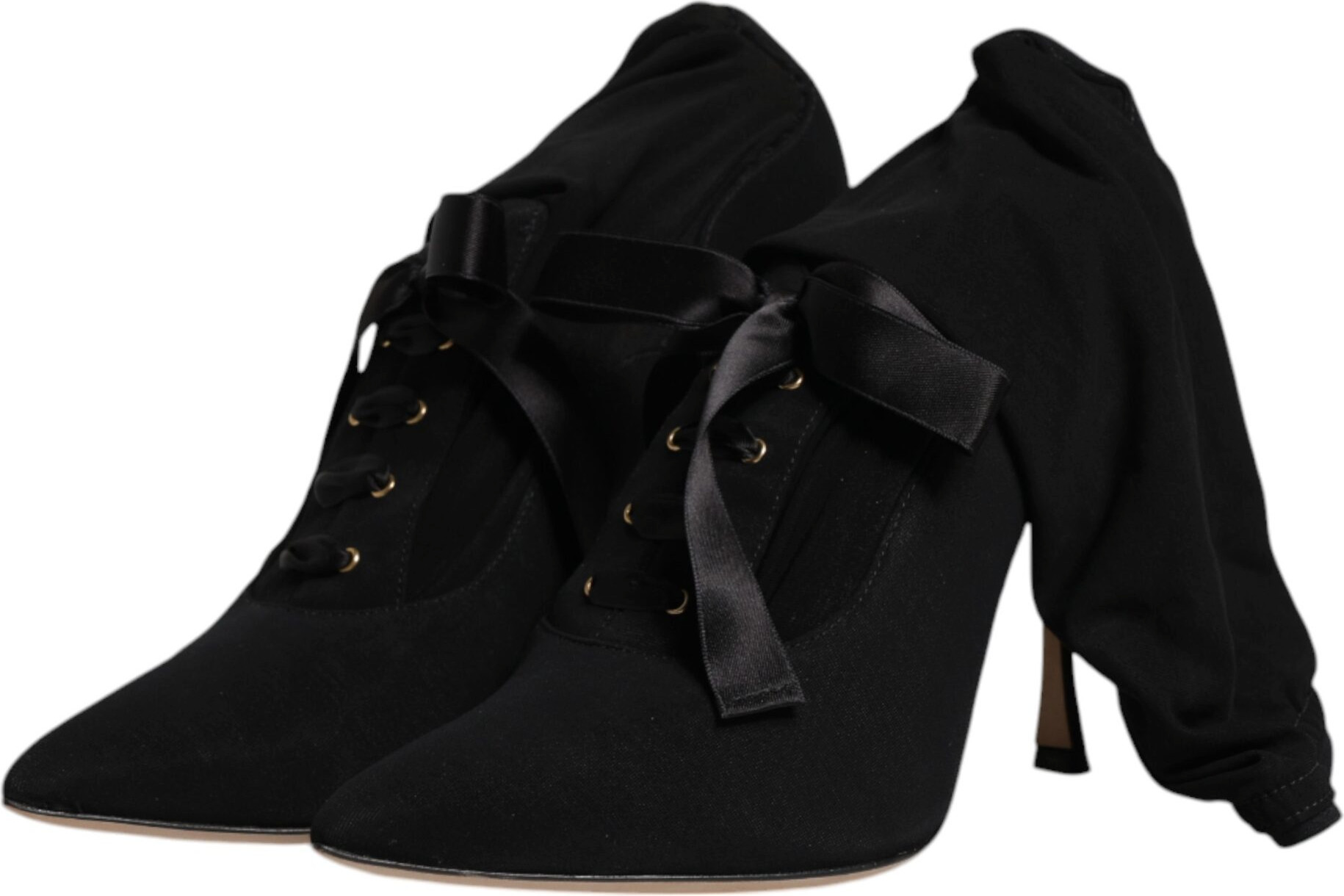 Black Stiletto Heels Mid Calf Boots Shoes Dolce & Gabbana