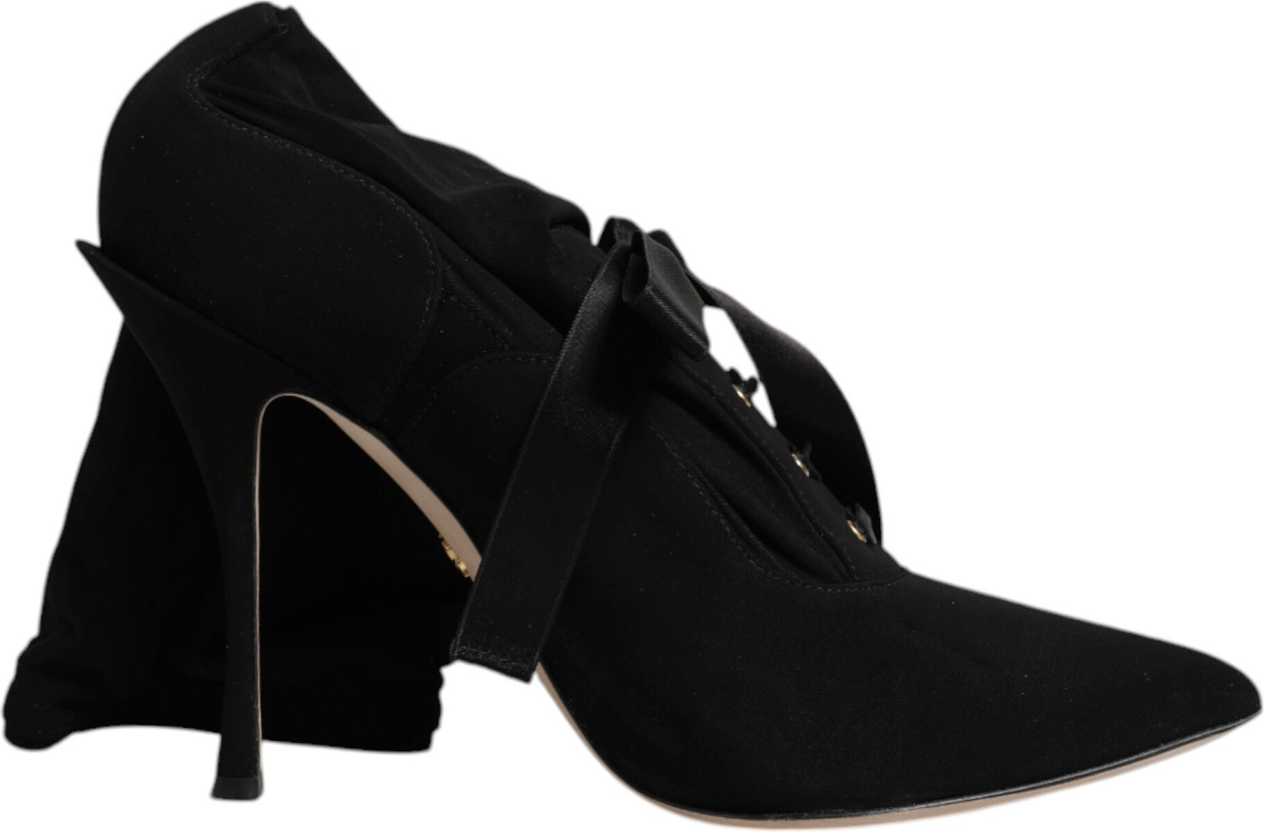 Black Stiletto Heels Mid Calf Boots Shoes Dolce & Gabbana