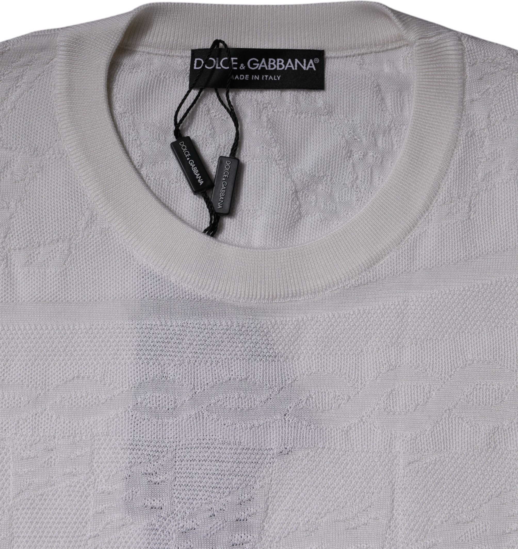 Dolce & Gabbana'dan Oq Ipak Yengli Sviter
