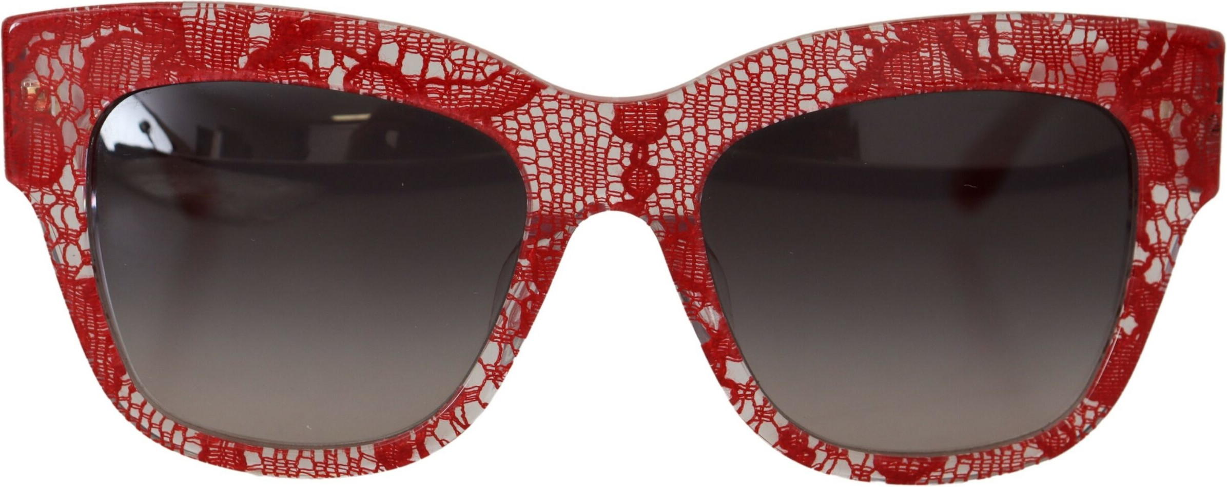 Dolce & Gabbana Qizil DG4231F Dantel Asetat To'rtburchak Quyosh Ko'zoynak