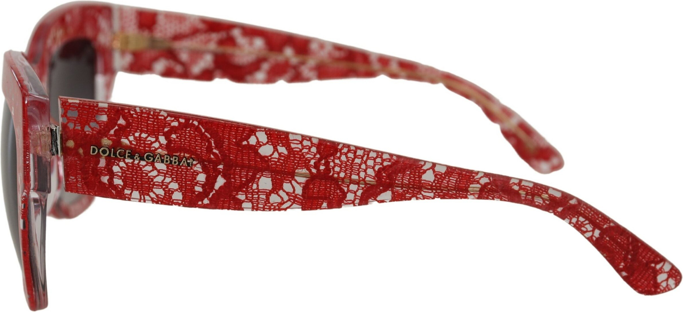 Dolce & Gabbana Qizil DG4231F Dantel Asetat To'rtburchak Quyosh Ko'zoynak