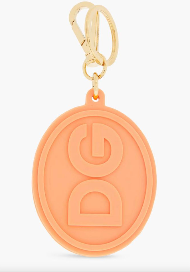 Keychain Dolce & Gabbana Elegant Orange Keychain with Gold Hardware