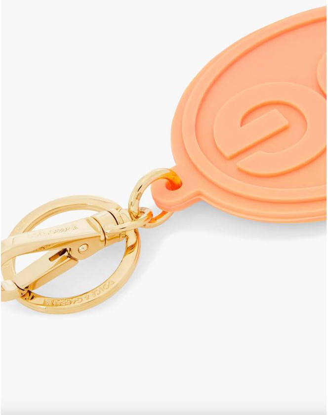 Keychain Dolce & Gabbana Elegant Orange Keychain with Gold Hardware