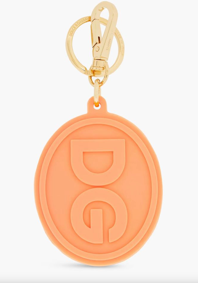 Keychain Dolce & Gabbana Elegant Orange Keychain with Gold Hardware
