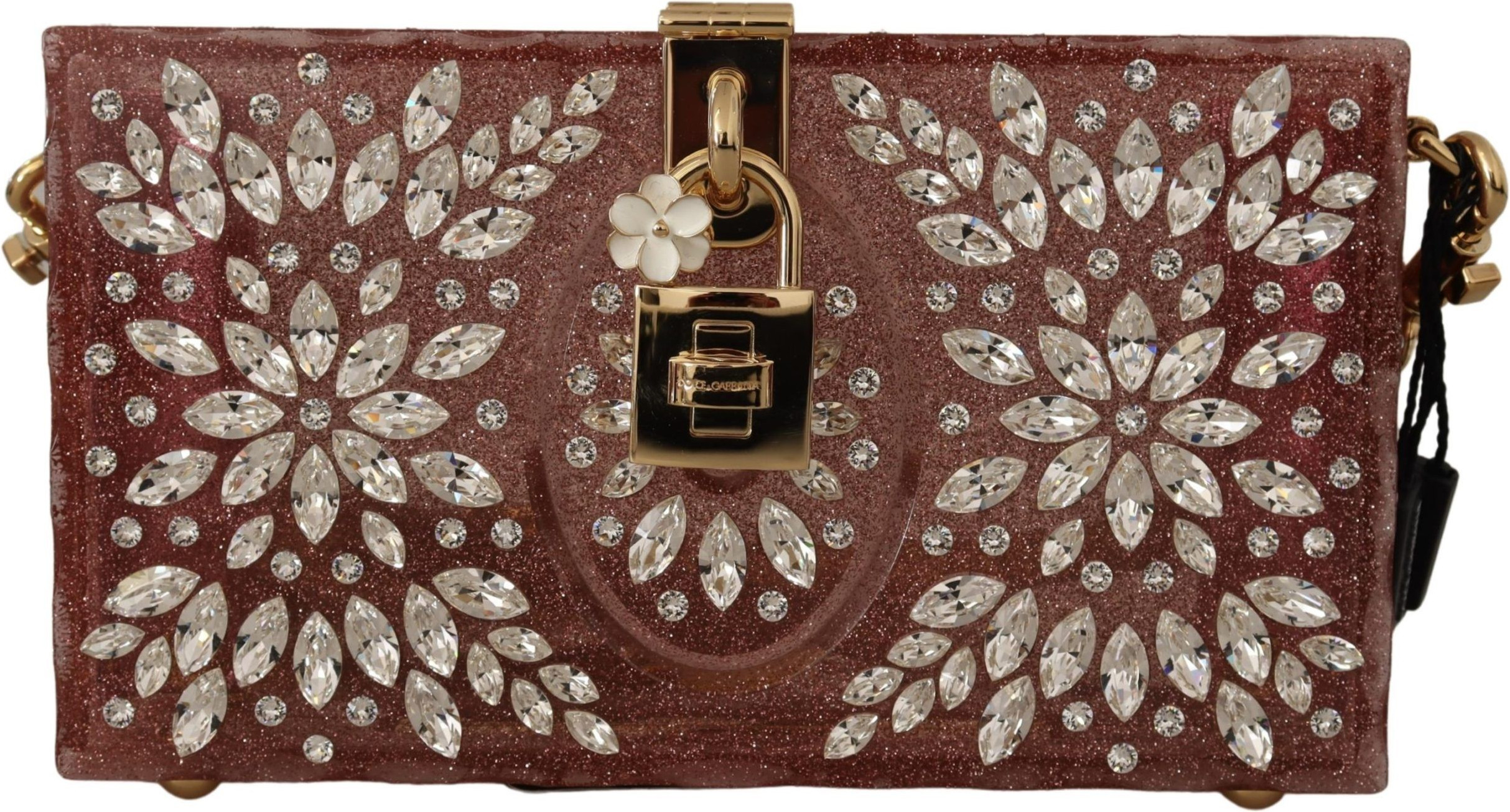 Сумка кросс-боди Dolce & Gabbana Элегантный Клатч-Бокс с Кристаллами Розовый