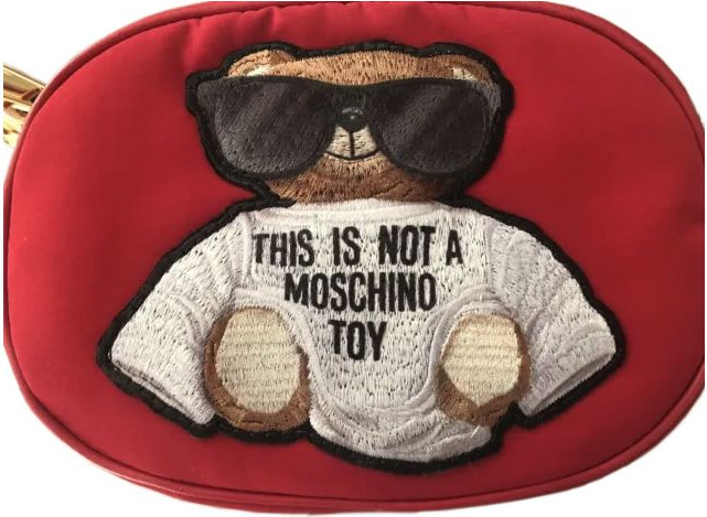 Belbog' sumkasi Moschino Couture! Chic kashtado'zli neylon bel sumkasi