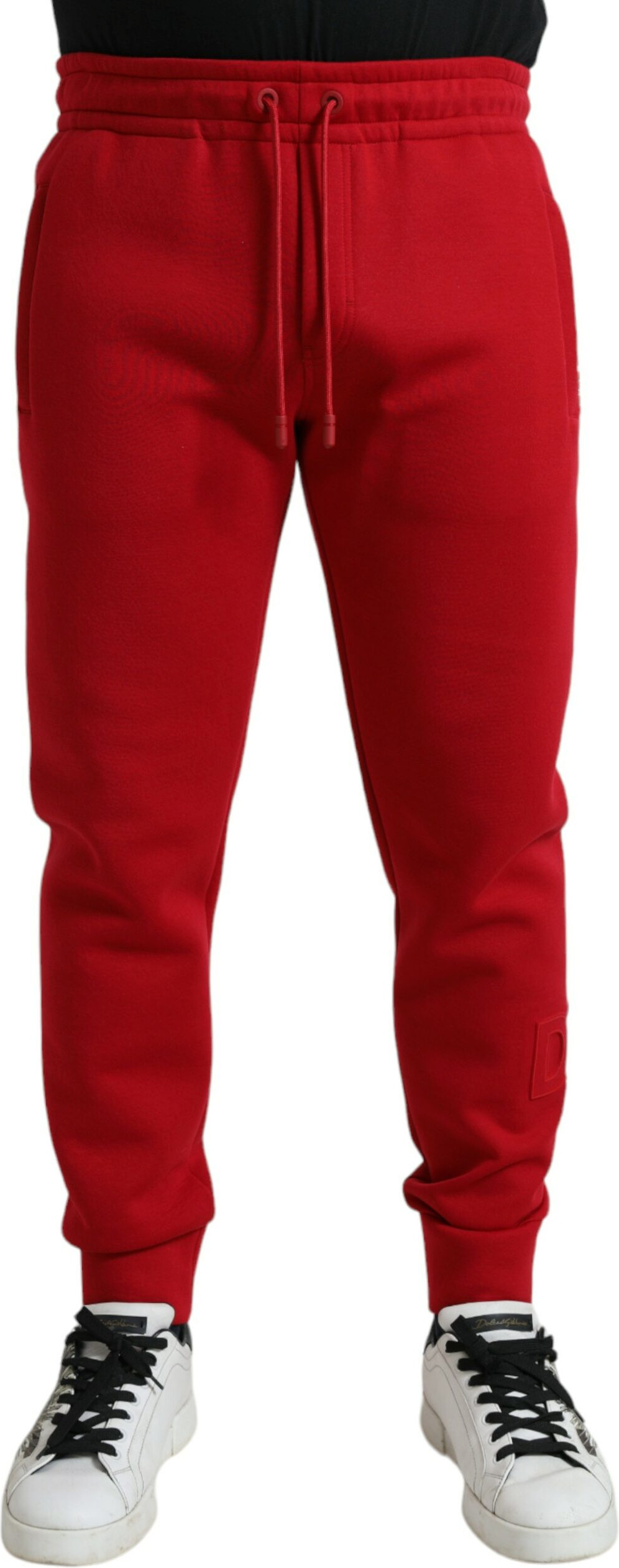 Red Cotton Blend Skinny Jogger Pants Dolce & Gabbana