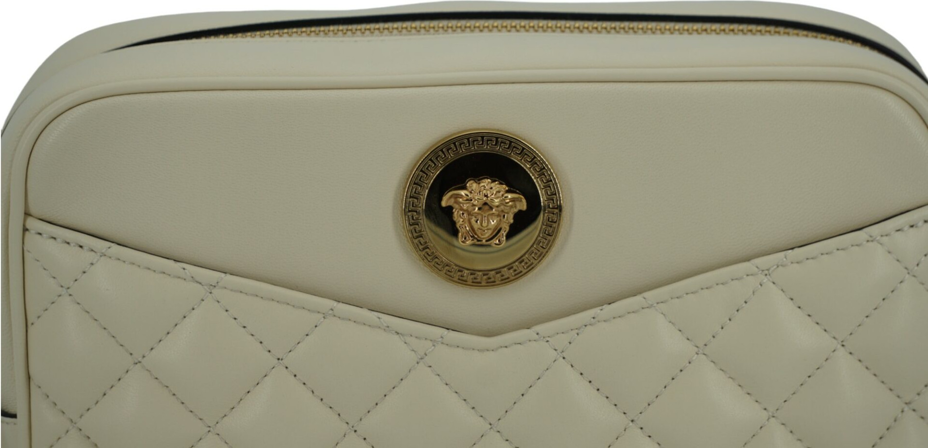 Shoulder Bag Versace Elegant White Leather Camera