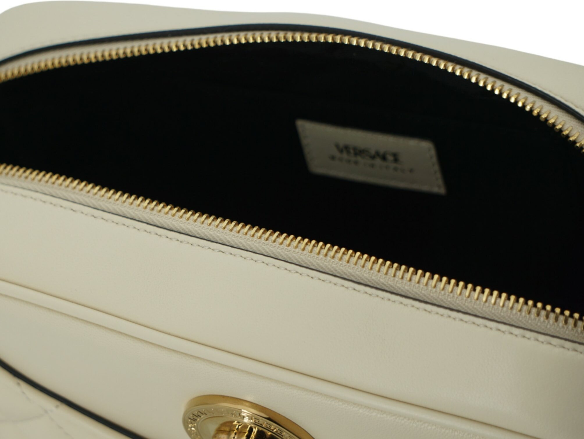 Shoulder Bag Versace Elegant White Leather Camera