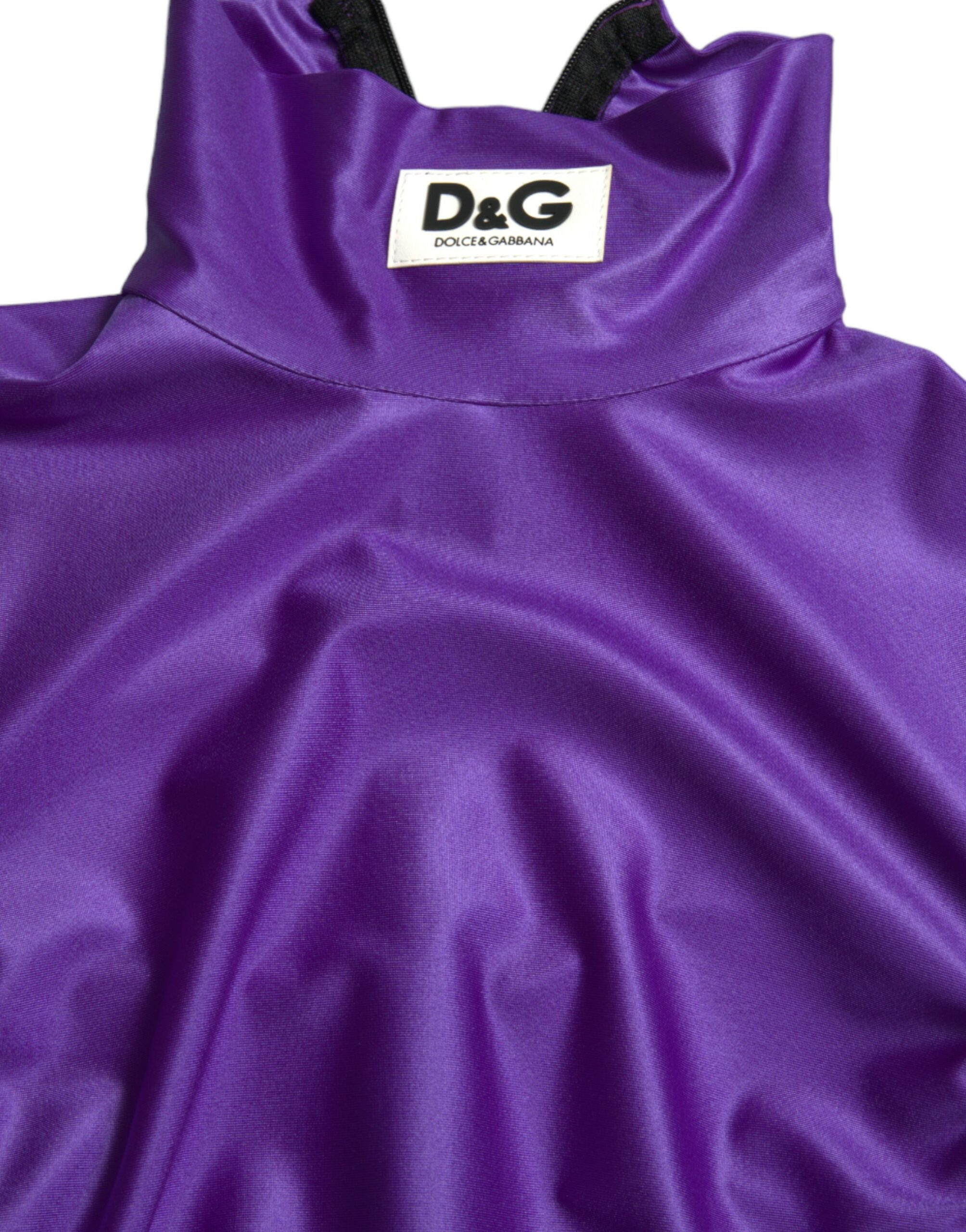 Purple Nylon Stretch Slim Long Sleeves Top Dolce & Gabbana