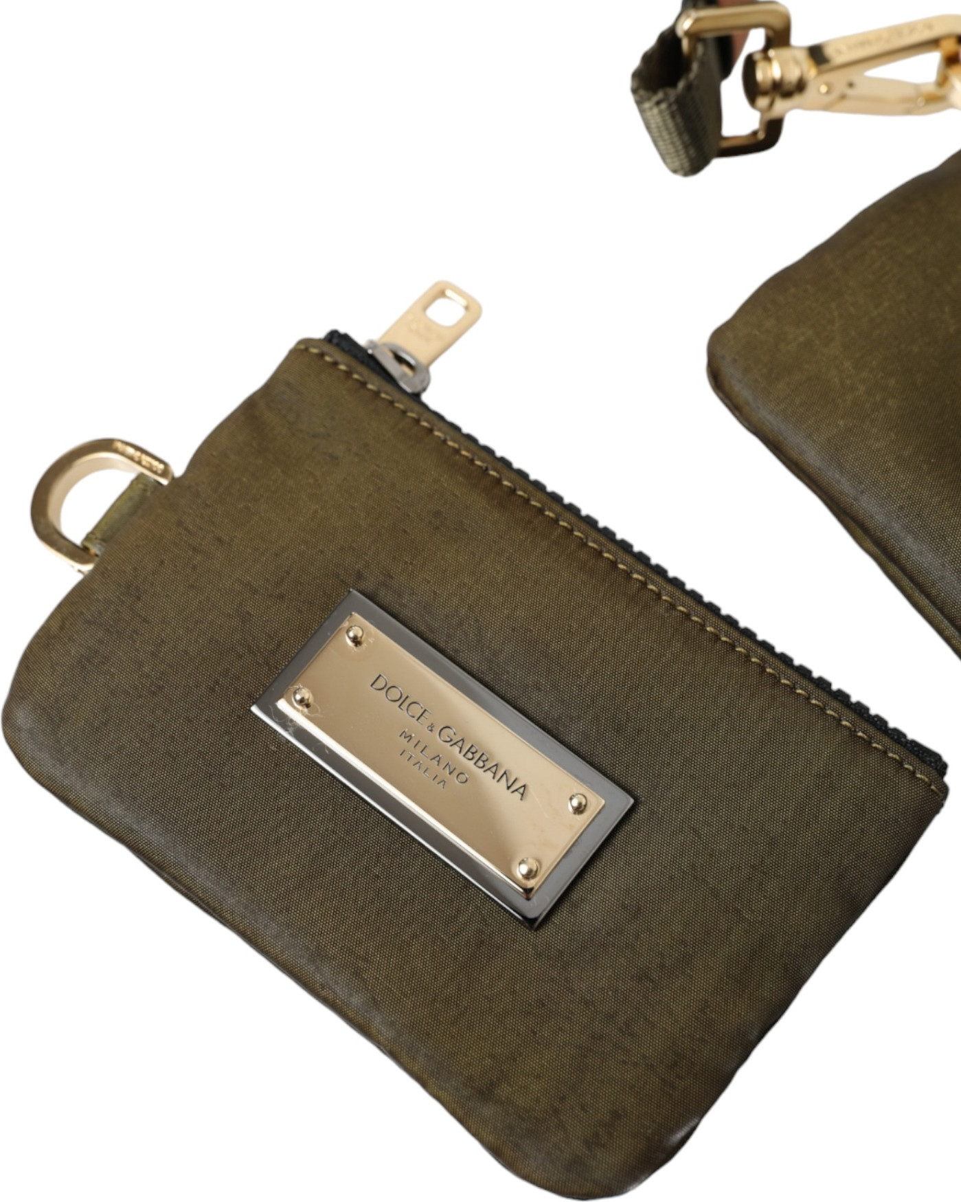 Pouch Dolce & Gabbana Элегантный Темно-зеленый Нейлон-Кожа