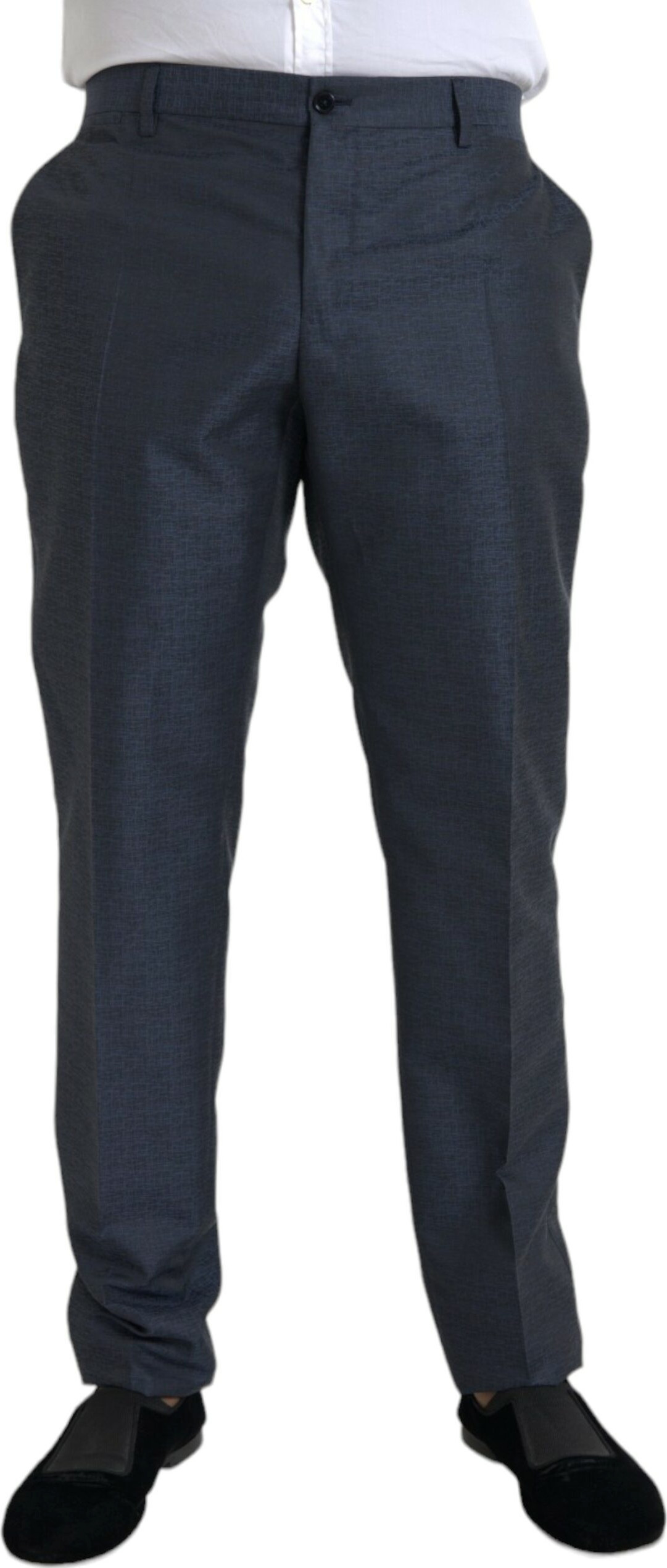Blue Wool Men Skinny Dress Pants Dolce & Gabbana