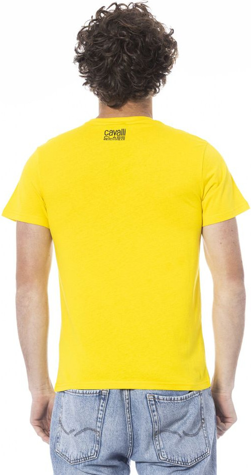 Cavalli Class Yellow Cotton T-Shirt