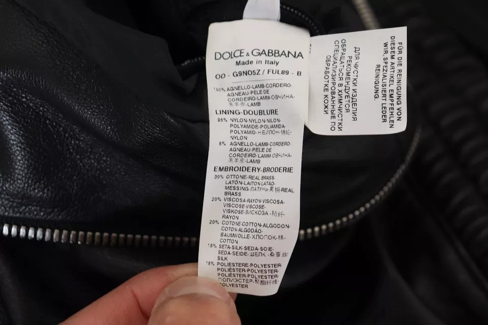 Черная кожаная блузочная куртка с капюшоном Dolce & Gabbana
