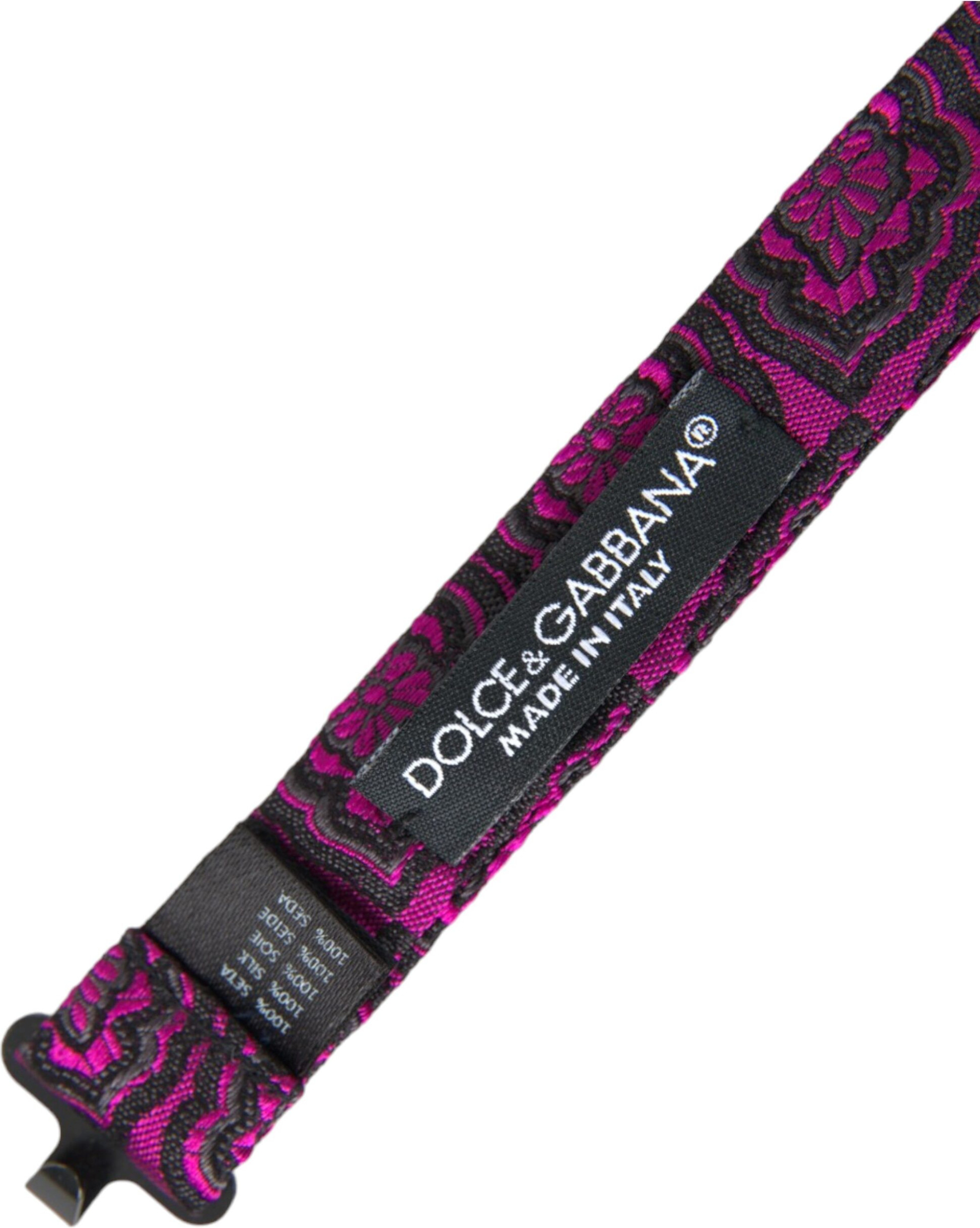 Галстук-бабочка Dolce & Gabbana Фиолетовая Лента Шелк Регулируемый Воротник