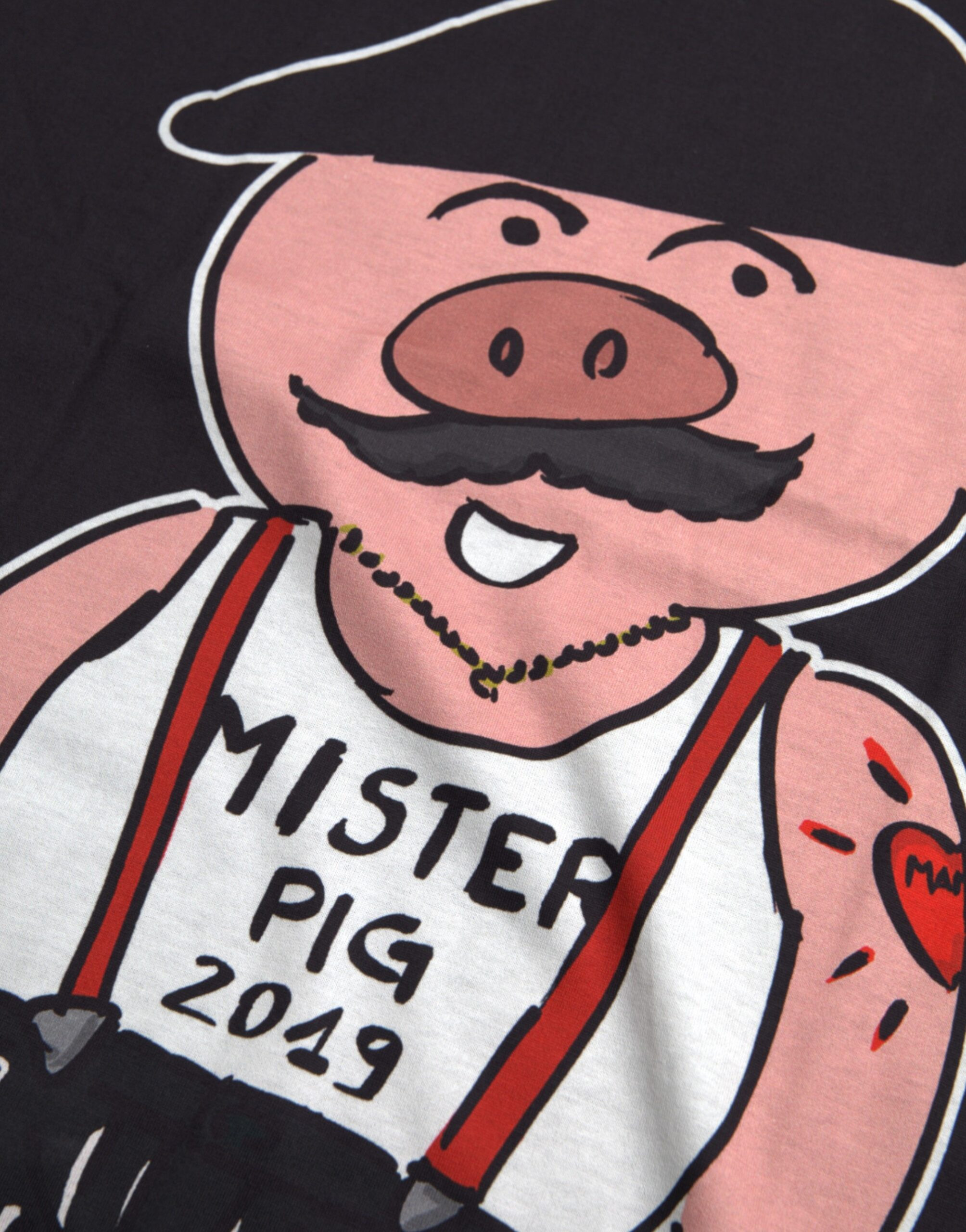 T-shirt Dolce & Gabbana Black Cotton 2019 Year of the Pig
