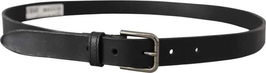 BelT Dolce & Gabbana Qora Yog'li Teri Klassik Metall Logotip Tokali Kemer