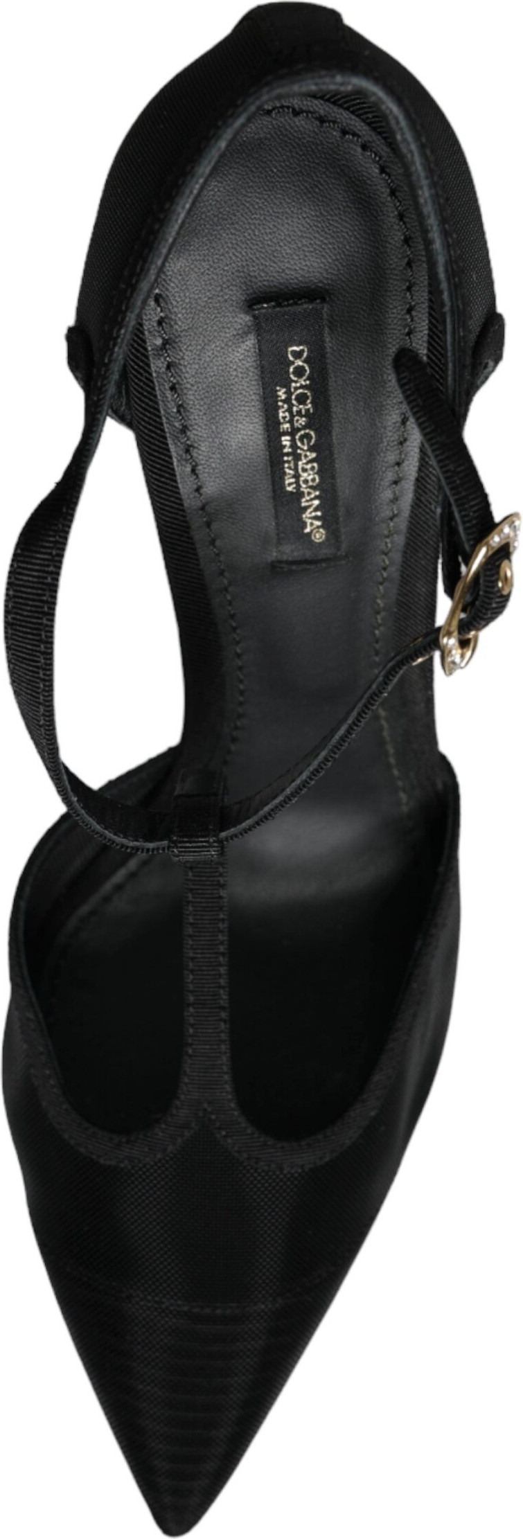 Black Mesh T-strap Stiletto High Heels Shoes Dolce & Gabbana