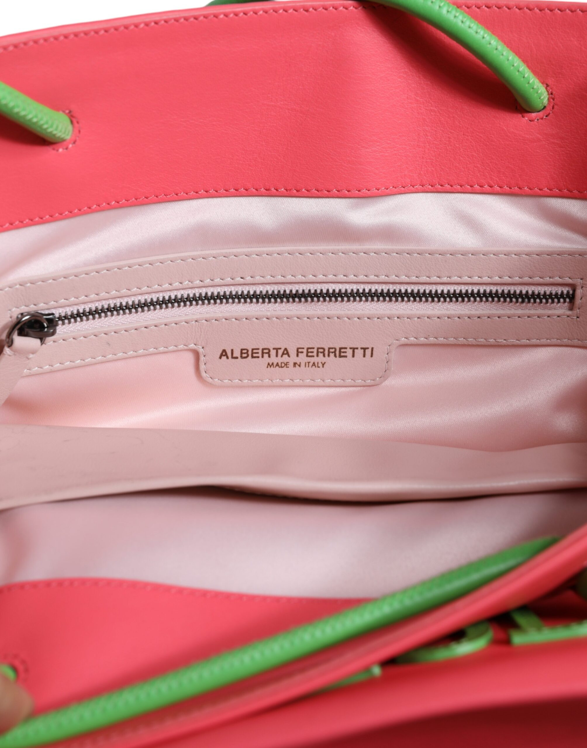 Tote Bag Alberta Ferretti Pink Leather Weekend Wednesday Shopping Tote Bag