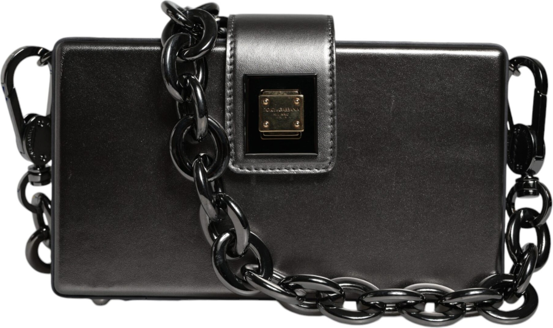 Shoulder Bag Dolce & Gabbana Metallic Gray DG BOX