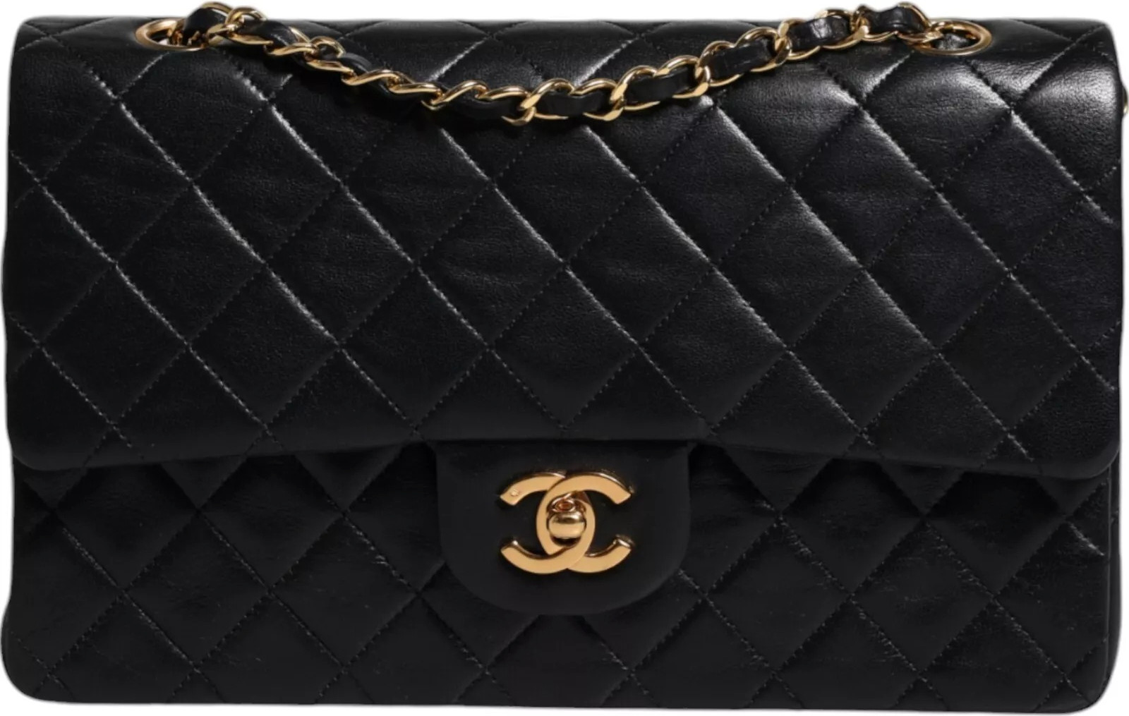 Bo'yin sumkasi Chanel Classic Double Flap Quilted Gold