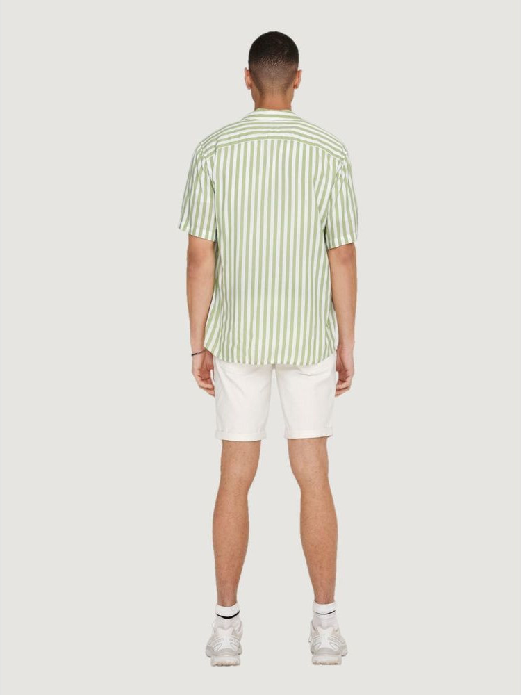 Green Viscose Shirt by Only & Sons