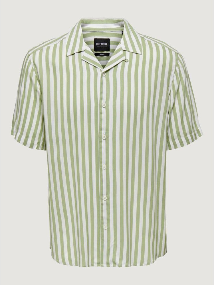 Green Viscose Shirt by Only & Sons