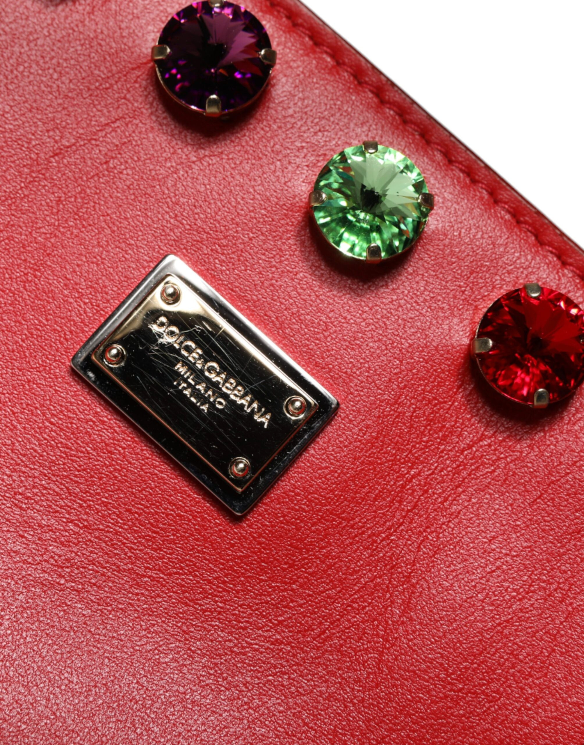Dolce & Gabbana Qizilteri Crystall DG Logotipli "FEFE" Yelkali Tote Sumkasi