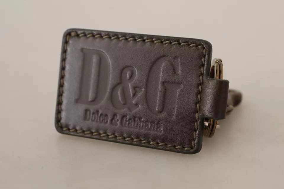 Kalit uzuk Dolce & Gabbana Yashil charmoli D&G Logotipli Metall Halqali Karabinli Anyahtuzuk