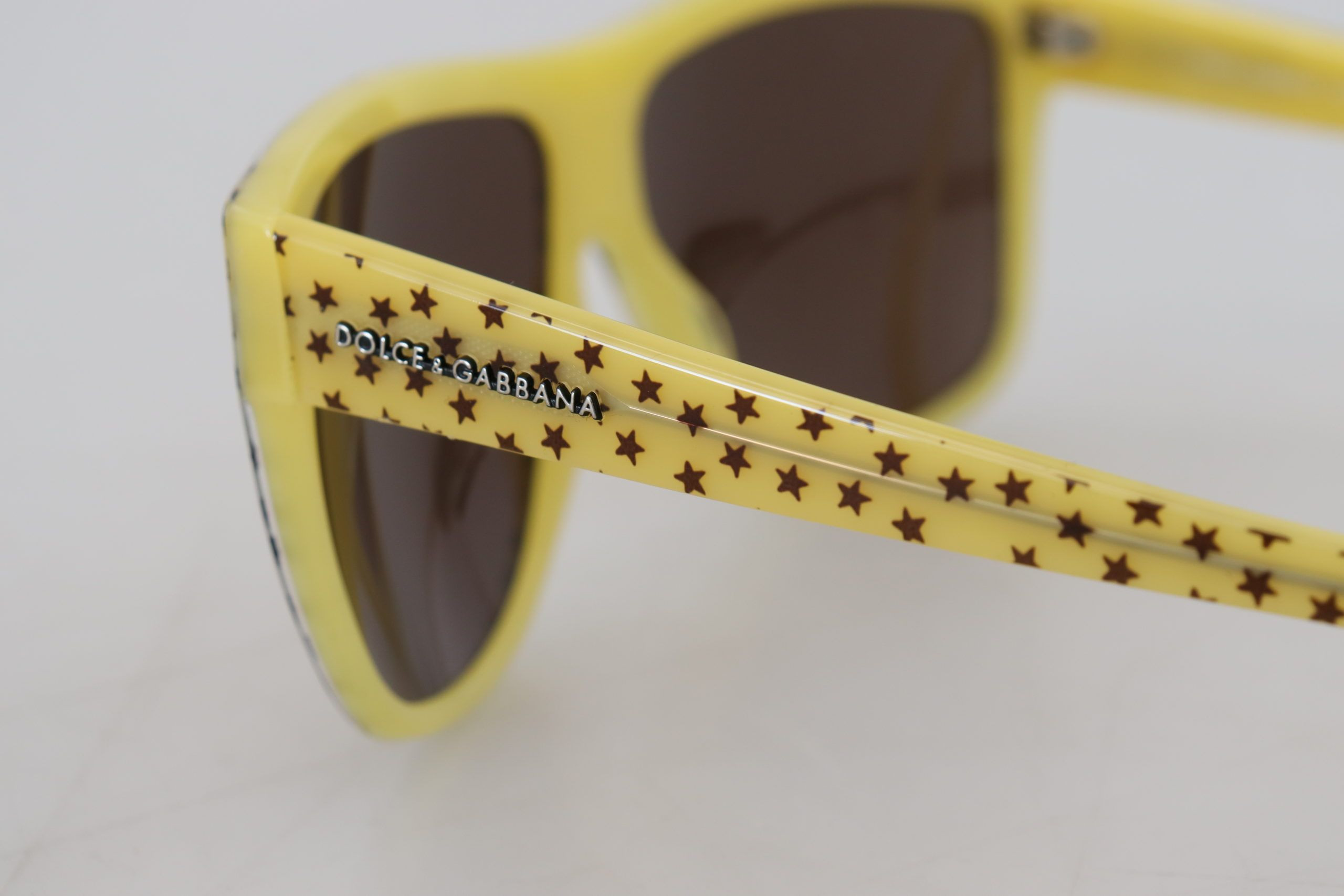 Sunglasses Dolce & Gabbana Yellow Stars Acetate Square Shades DG4125