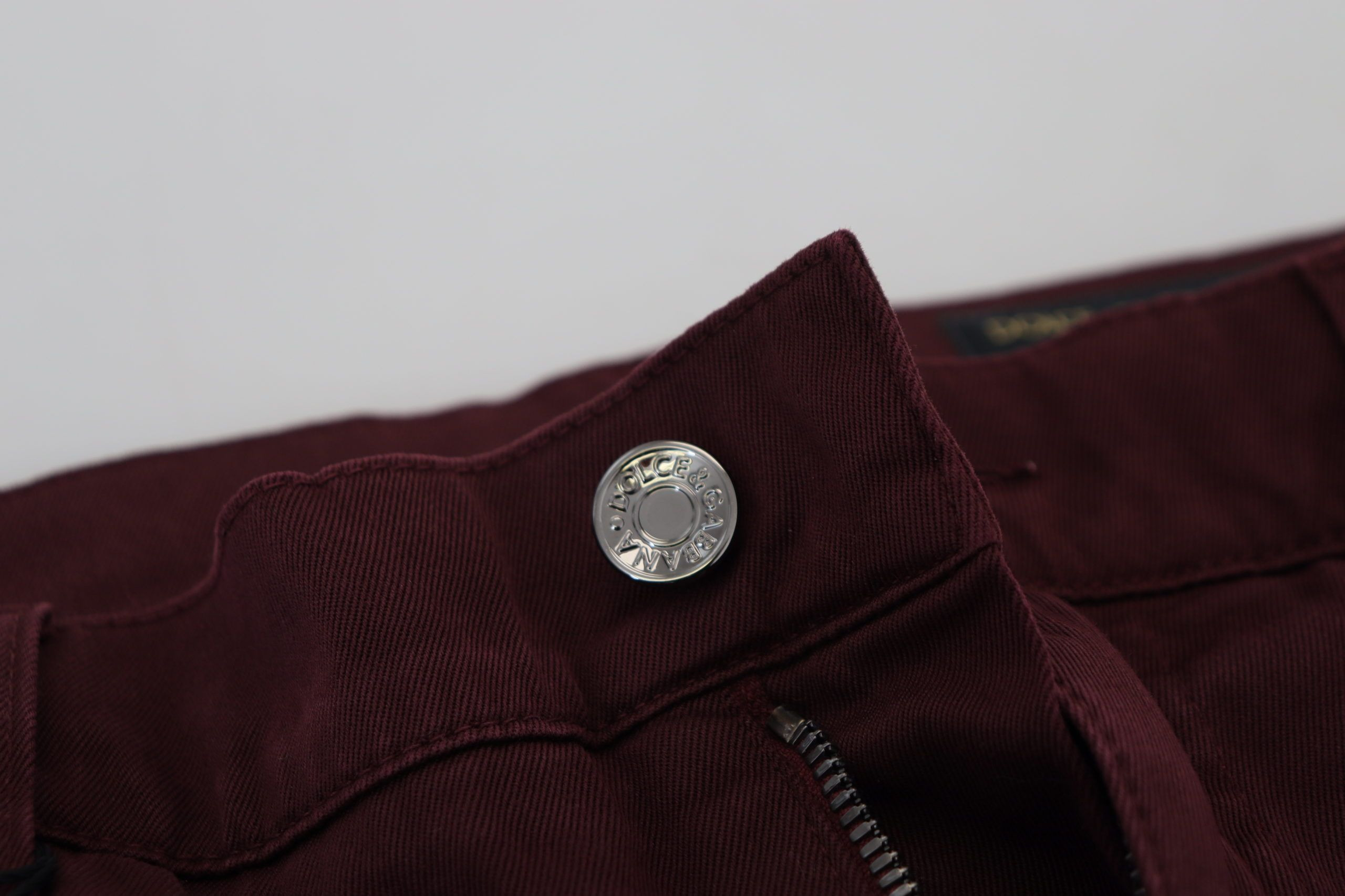 Джинсы Dolce & Gabbana Бордовые Хлопок Стрейч GOLD Denim