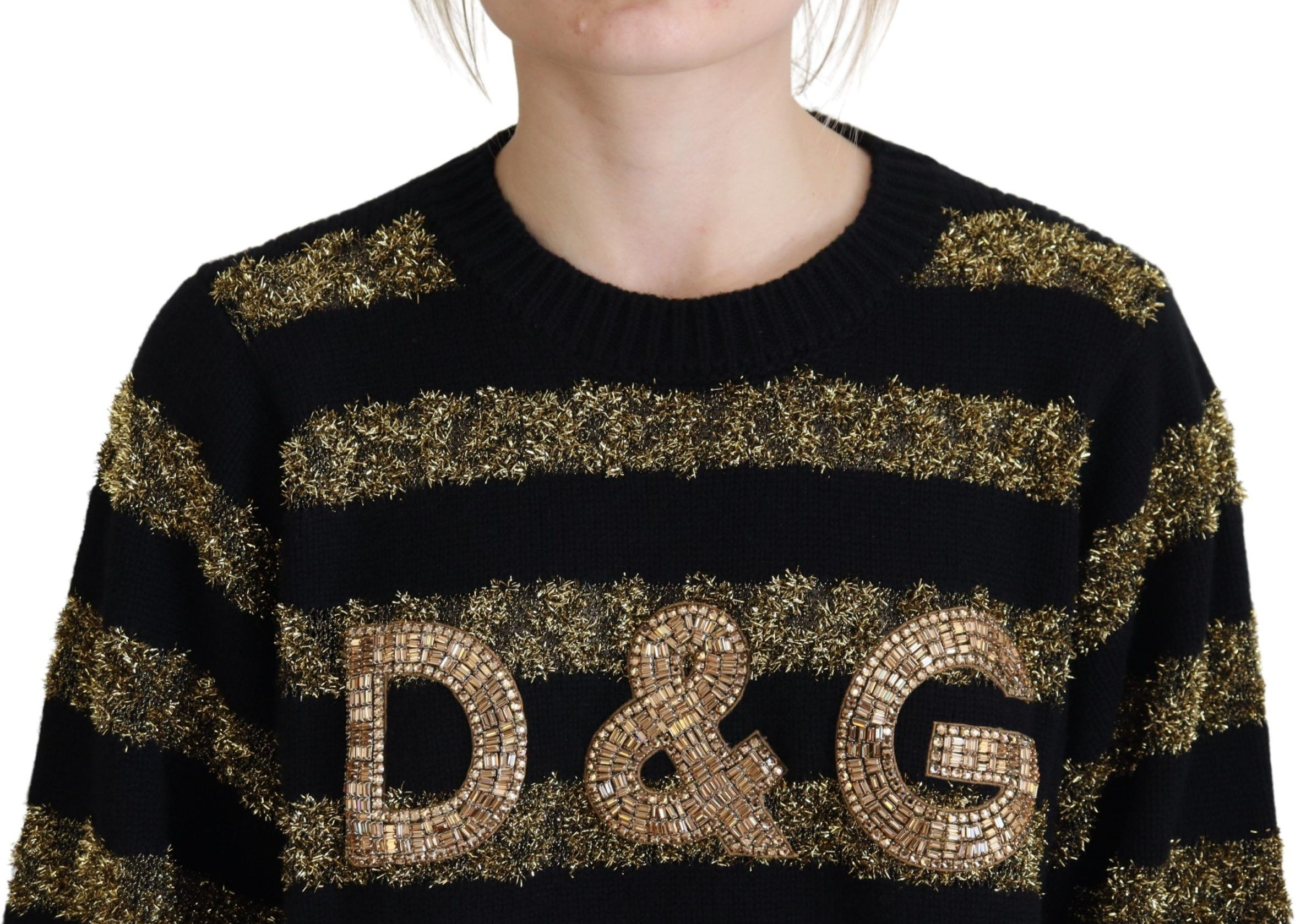 Dolce & Gabbana Qora Oltin sviter