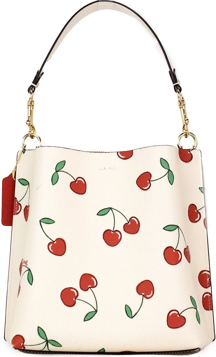 Сумка-ведро Coach Mollie Small Heart Cherry Print с покрытием из холста