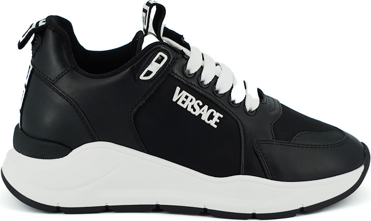 Sneakers Versace Black and White Calf Leather