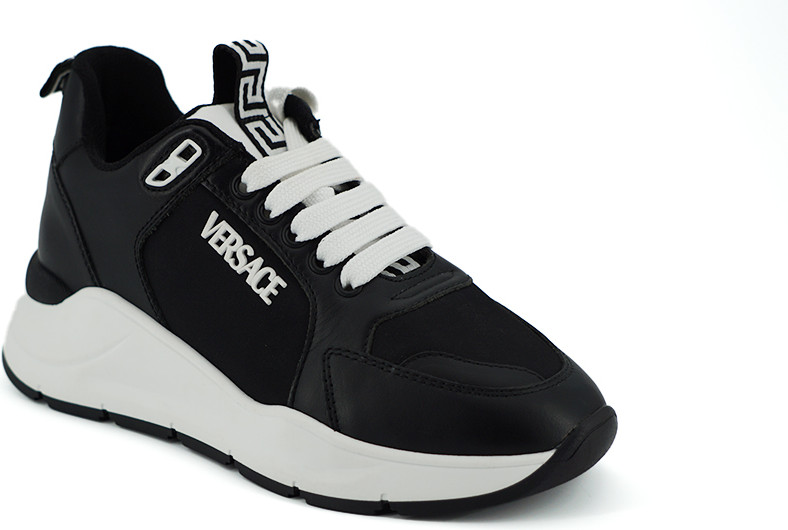 Sneakers Versace Black and White Calf Leather