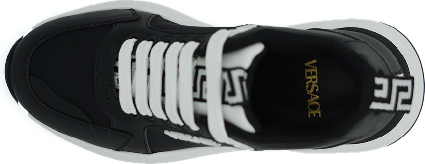 Sneakers Versace Black and White Calf Leather