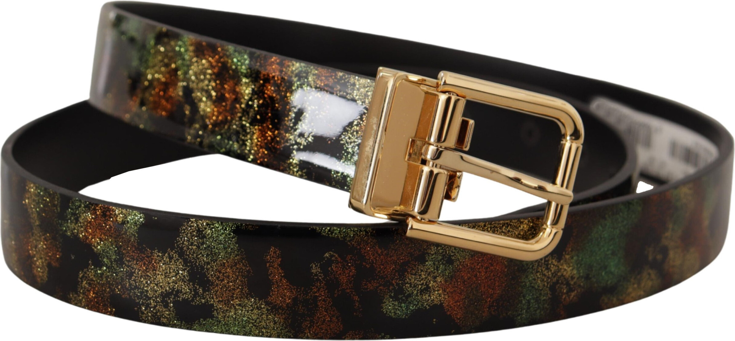 Belt Dolce & Gabbana Elegant Leather Belt with Bronze Buckle